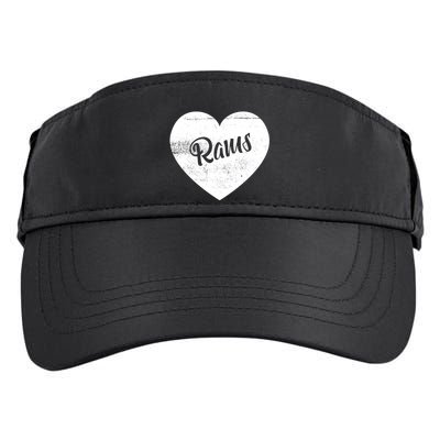 Rams School Sports Fan Team Spirit Cute Heart Adult Drive Performance Visor