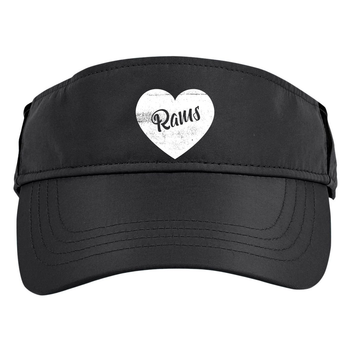 Rams School Sports Fan Team Spirit Cute Heart Adult Drive Performance Visor