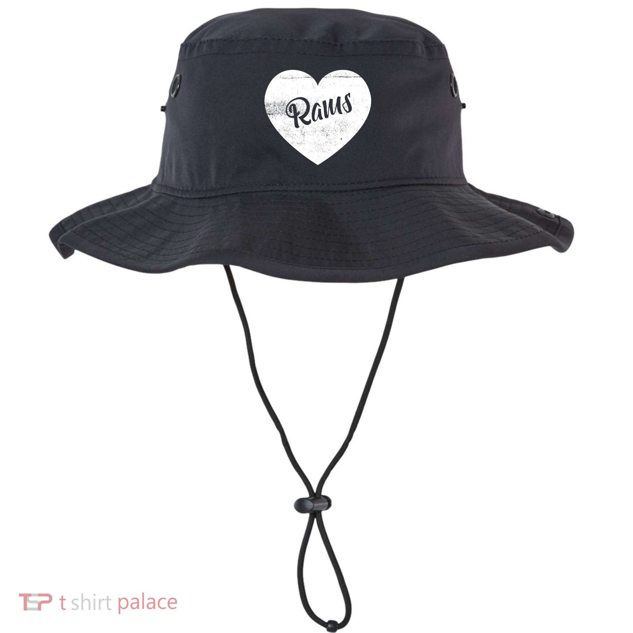 Rams School Sports Fan Team Spirit Cute Heart Bucket Hat