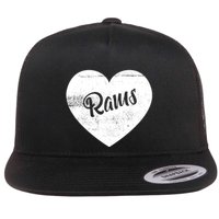 Rams School Sports Fan Team Spirit Cute Heart Flat Bill Trucker Hat
