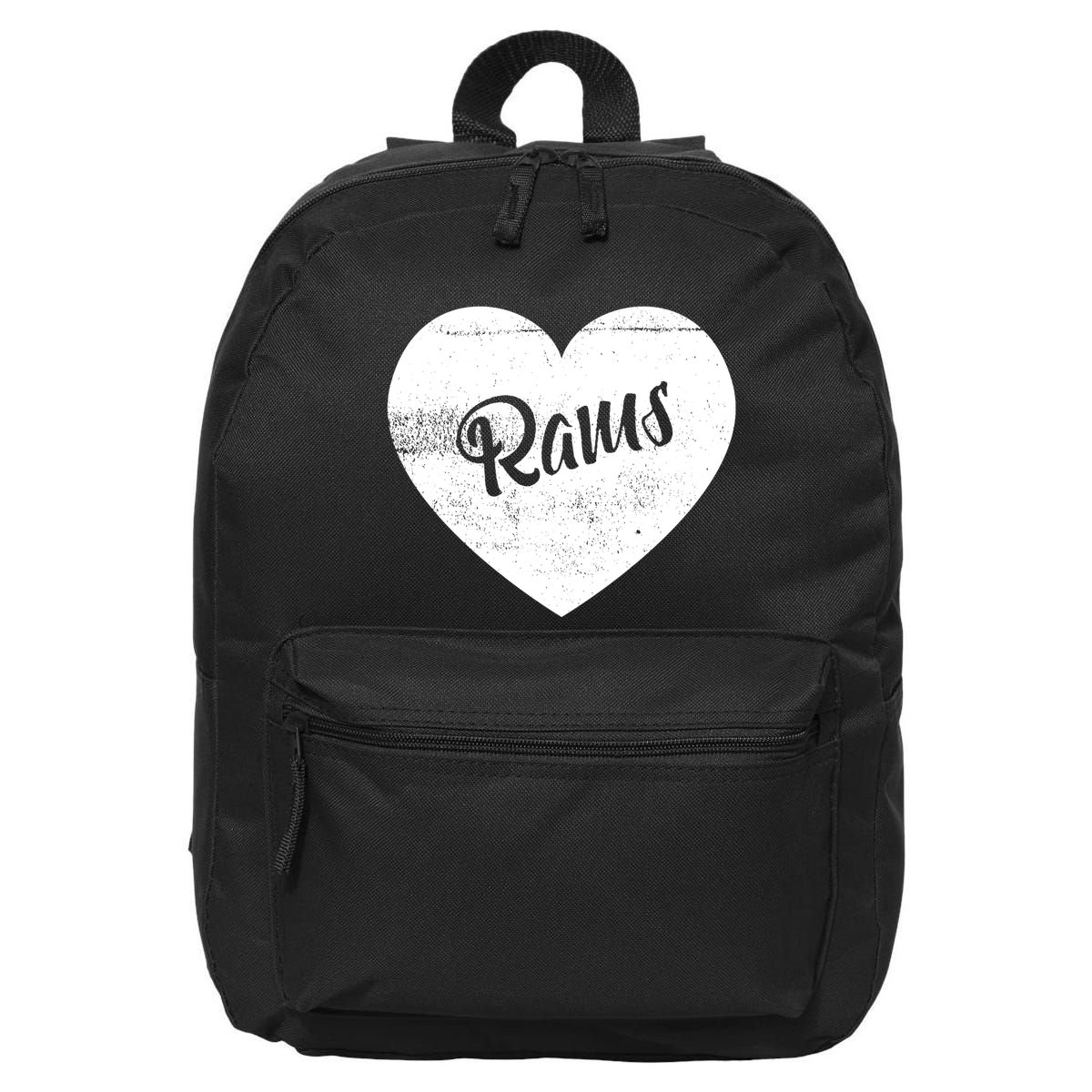 Rams School Sports Fan Team Spirit Cute Heart 16 in Basic Backpack
