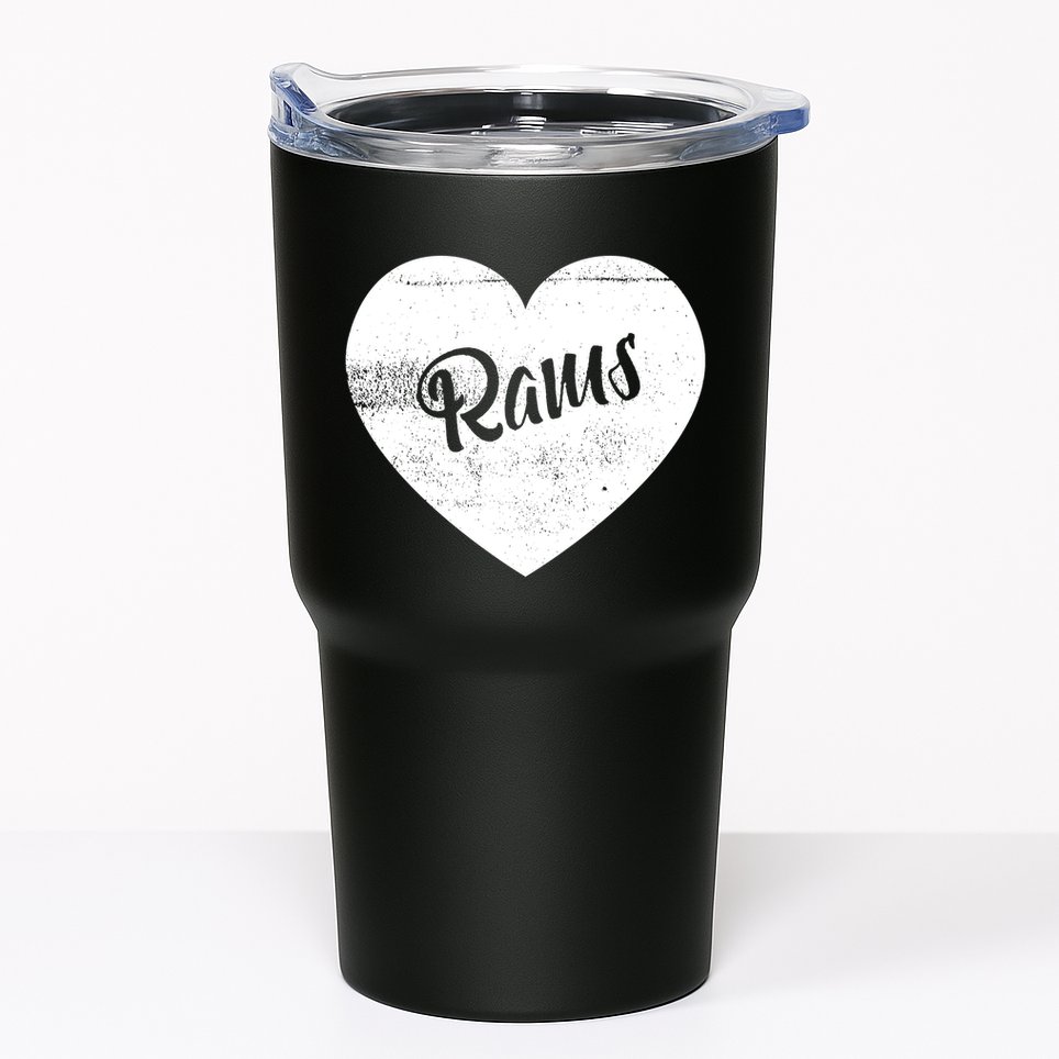 Rams School Sports Fan Team Spirit Cute Heart Tumbler