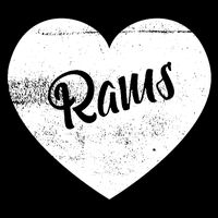 Rams School Sports Fan Team Spirit Cute Heart Tie-Dye T-Shirt