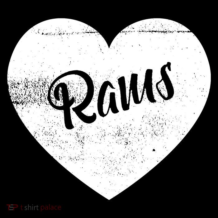 Rams School Sports Fan Team Spirit Cute Heart Women's V-Neck T-Shirt