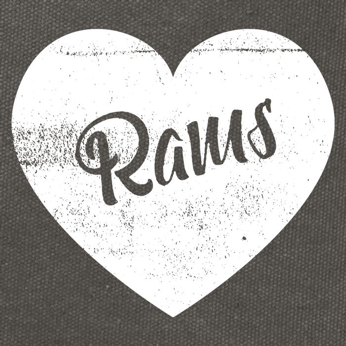 Rams School Sports Fan Team Spirit Cute Heart Cotton Canvas Backpack