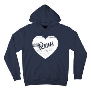 Rams School Sports Fan Team Spirit Cute Heart Hoodie