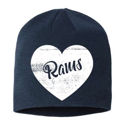 Rams School Sports Fan Team Spirit Cute Heart Sustainable Beanie