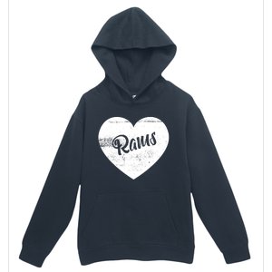 Rams School Sports Fan Team Spirit Cute Heart Urban Pullover Hoodie