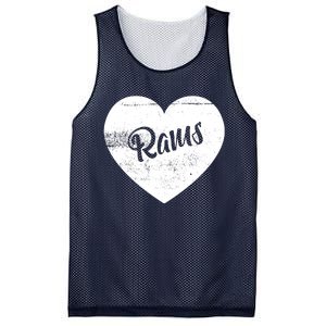 Rams School Sports Fan Team Spirit Cute Heart Mesh Reversible Basketball Jersey Tank