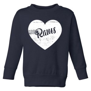 Rams School Sports Fan Team Spirit Cute Heart Toddler Sweatshirt