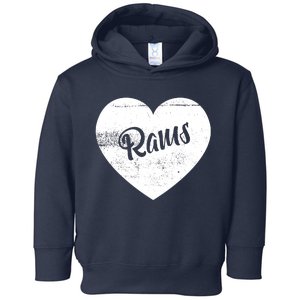 Rams School Sports Fan Team Spirit Cute Heart Toddler Hoodie