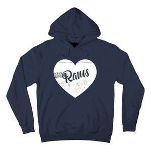 Rams School Sports Fan Team Spirit Cute Heart Tall Hoodie