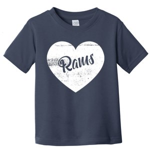 Rams School Sports Fan Team Spirit Cute Heart Toddler T-Shirt