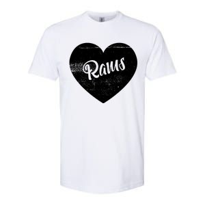 Rams School Sports Fan Team Spirit Cute Heart Softstyle CVC T-Shirt