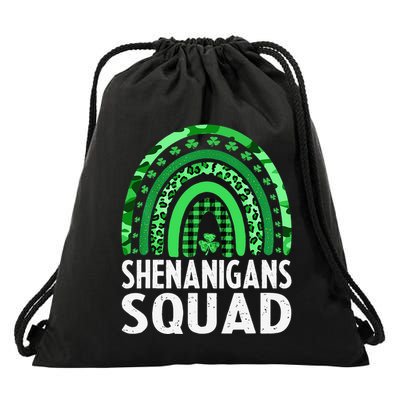 Rainbow Shenanigans Squad St Patricks Day Costume  Drawstring Bag