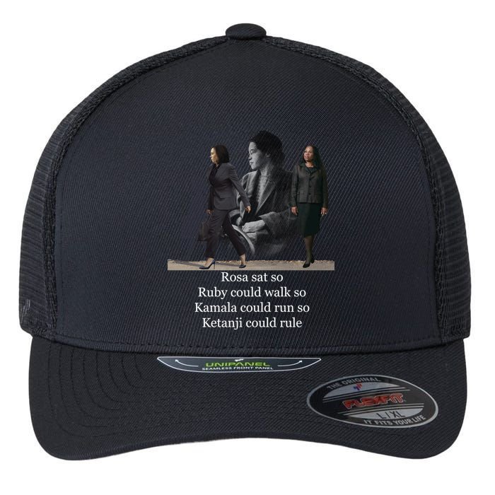 Rosa Sat So Ruby Could Walk So Kamala Could Run So Ketanji Could Rule Flexfit Unipanel Trucker Cap