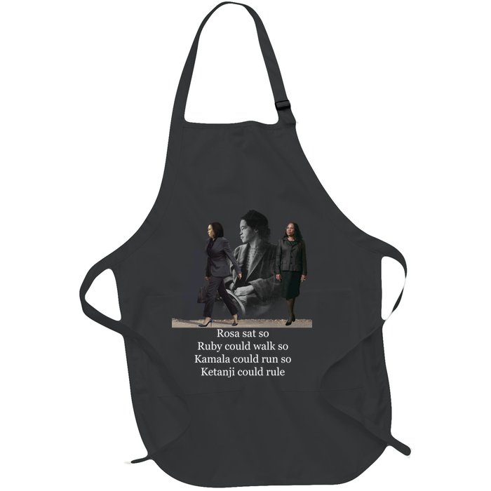Rosa Sat So Ruby Could Walk So Kamala Could Run So Ketanji Could Rule Full-Length Apron With Pockets