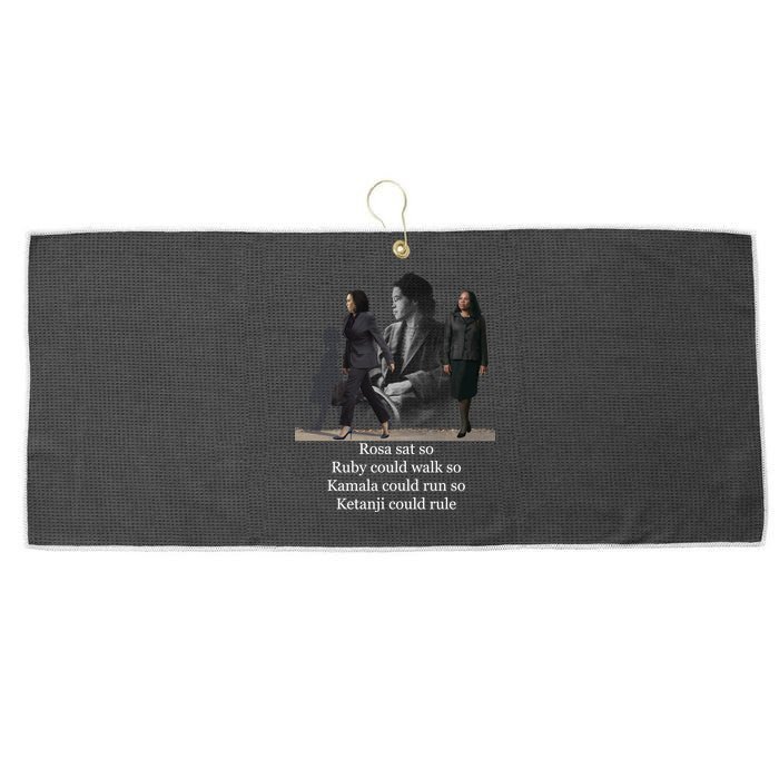 Rosa Sat So Ruby Could Walk So Kamala Could Run So Ketanji Could Rule Large Microfiber Waffle Golf Towel