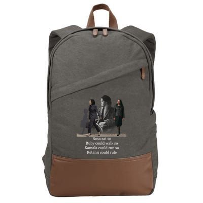 Rosa Sat So Ruby Could Walk So Kamala Could Run So Ketanji Could Rule Cotton Canvas Backpack