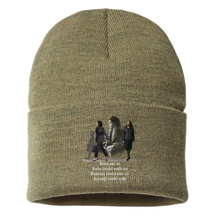 Rosa Sat So Ruby Could Walk So Kamala Could Run So Ketanji Could Rule Sustainable Knit Beanie