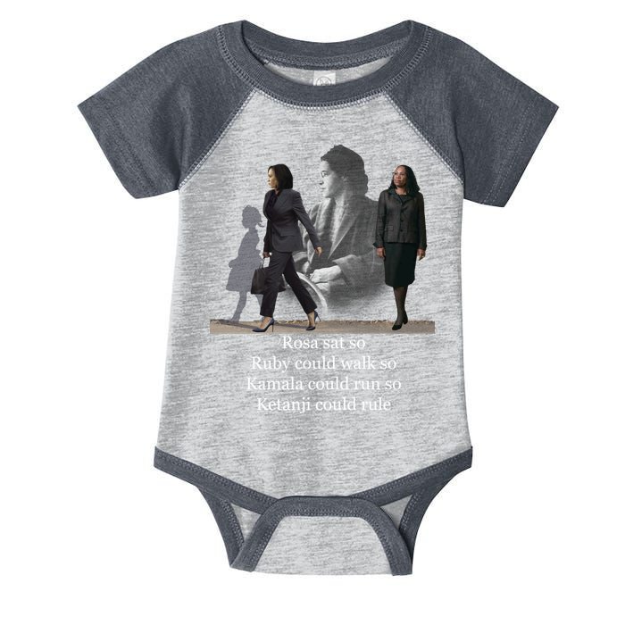 Rosa Sat So Ruby Could Walk So Kamala Could Run So Ketanji Could Rule Infant Baby Jersey Bodysuit