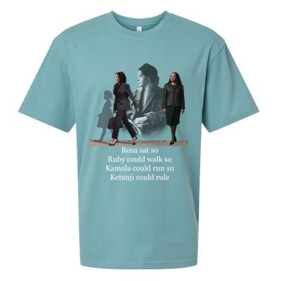 Rosa Sat So Ruby Could Walk So Kamala Could Run So Ketanji Could Rule Sueded Cloud Jersey T-Shirt