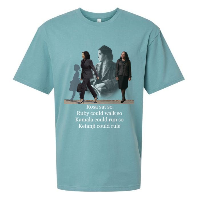 Rosa Sat So Ruby Could Walk So Kamala Could Run So Ketanji Could Rule Sueded Cloud Jersey T-Shirt