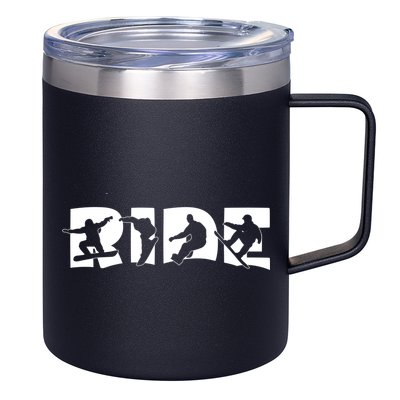 RIDE Snowboard, Silhouette Snowboarding 12oz Stainless Steel Coffee Mug