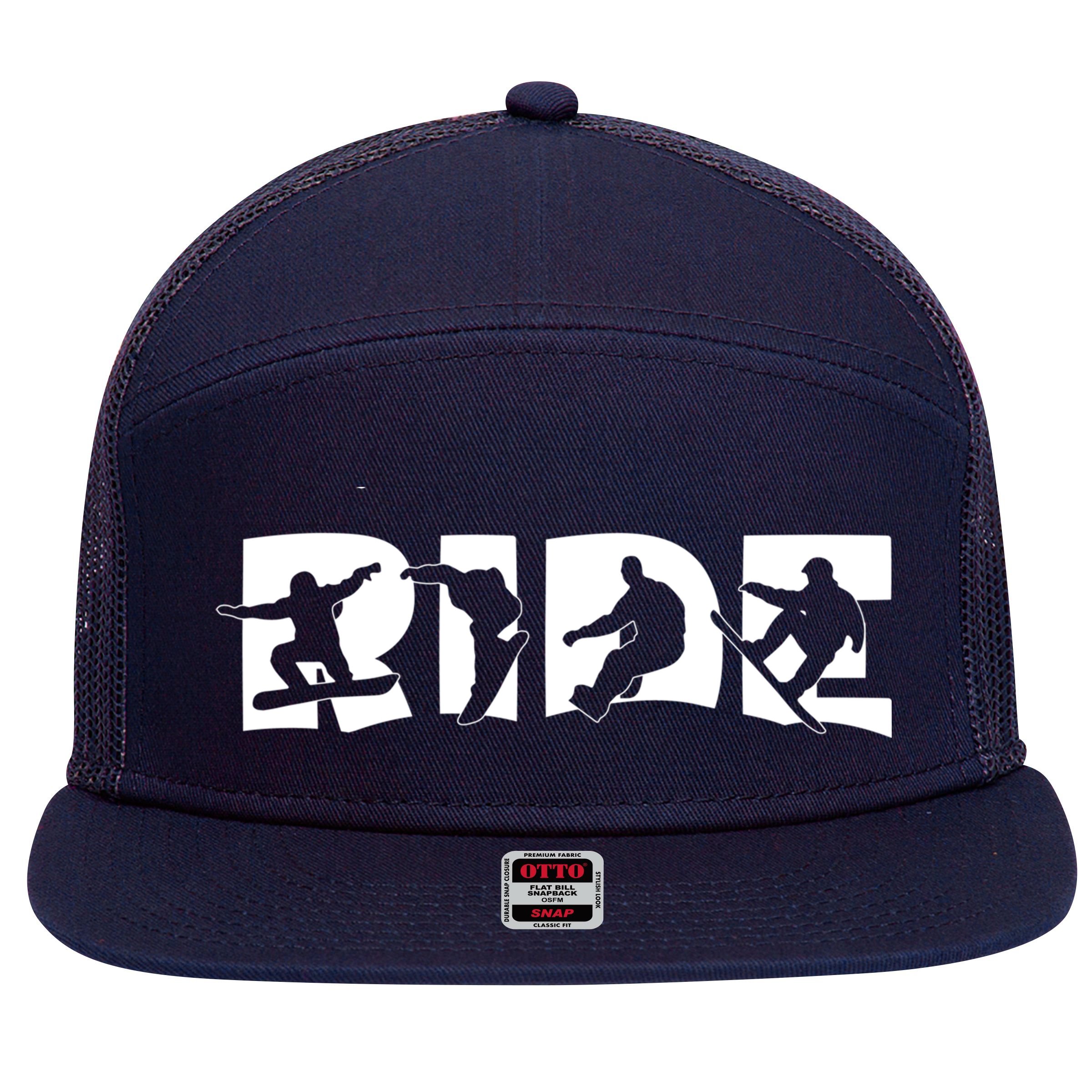 RIDE Snowboard, Silhouette Snowboarding 7 Panel Mesh Trucker Snapback Hat