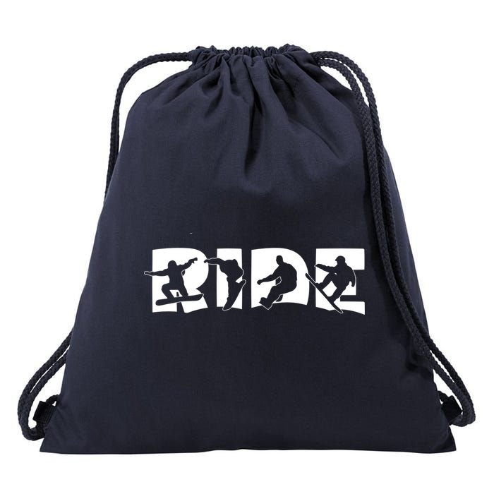 RIDE Snowboard, Silhouette Snowboarding Drawstring Bag