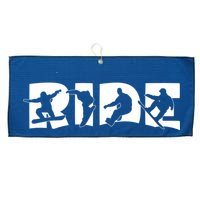 RIDE Snowboard, Silhouette Snowboarding Large Microfiber Waffle Golf Towel