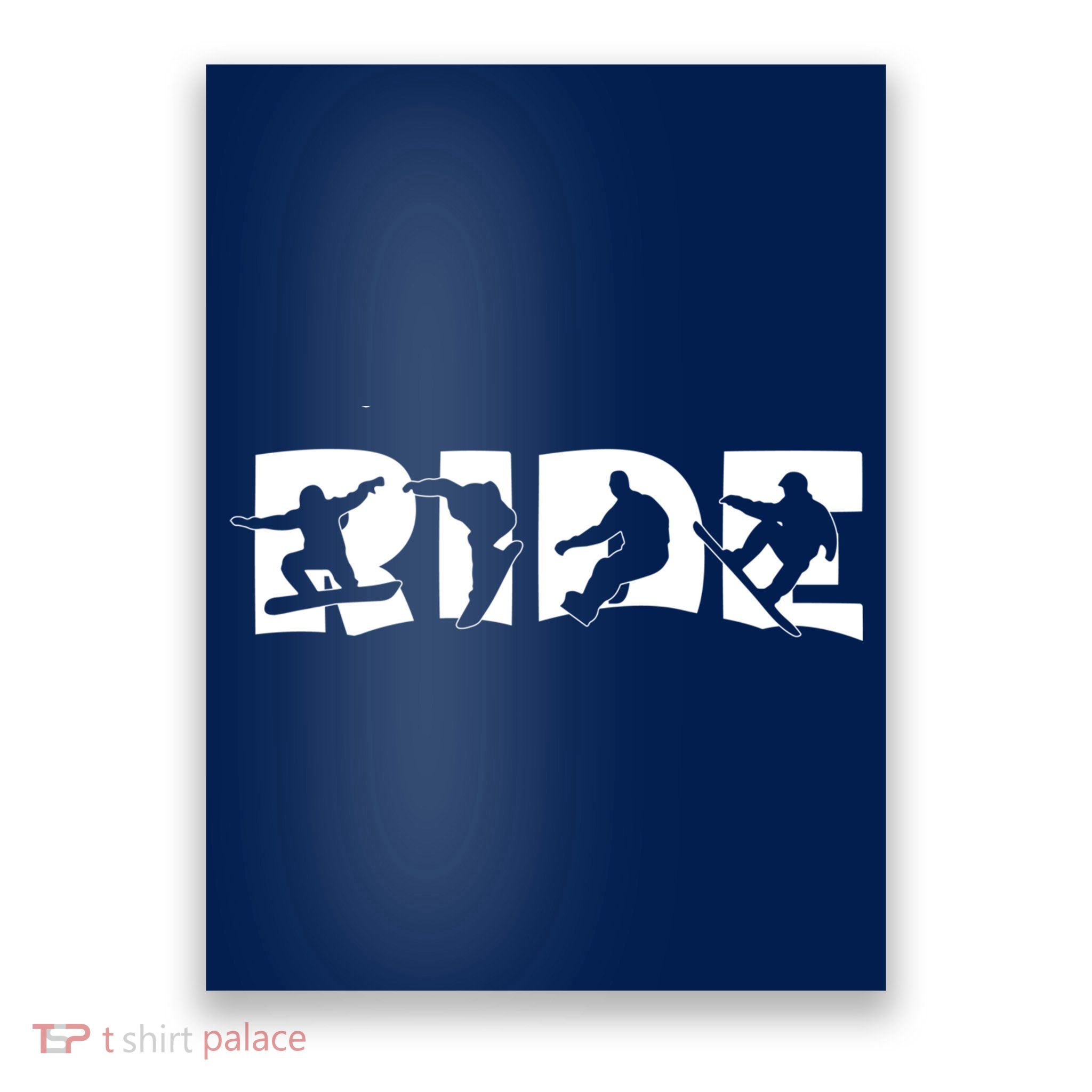 RIDE Snowboard, Silhouette Snowboarding Poster