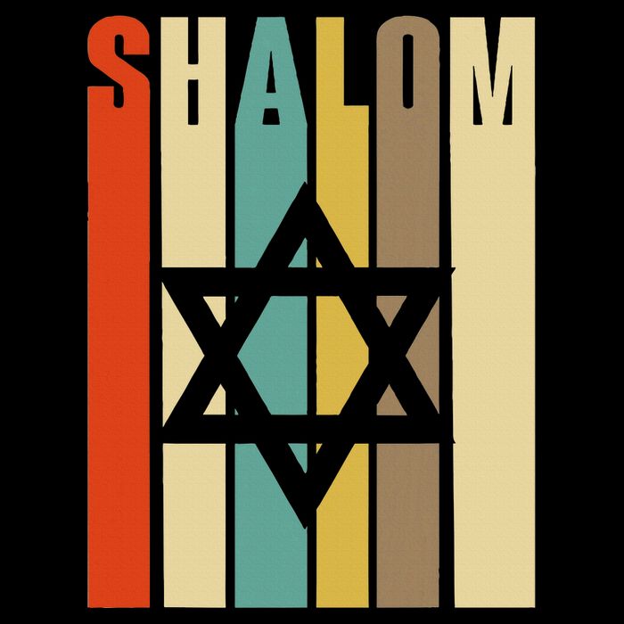 Retro Style Shalom Jewish T With Star Of David Baby Bodysuit