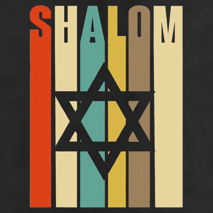 Retro Style Shalom Jewish T With Star Of David Trucker Hat
