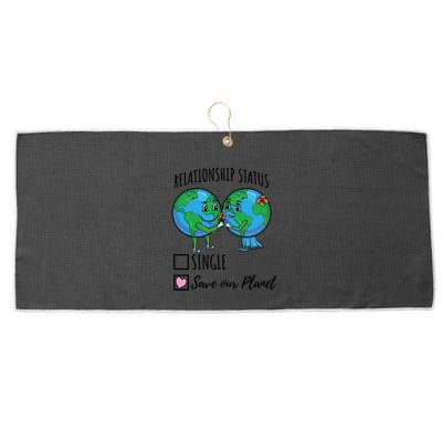 Relationship Status Save Our Planet Funny Gift Large Microfiber Waffle Golf Towel