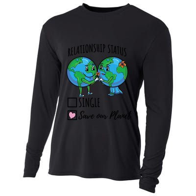 Relationship Status Save Our Planet Funny Gift Cooling Performance Long Sleeve Crew