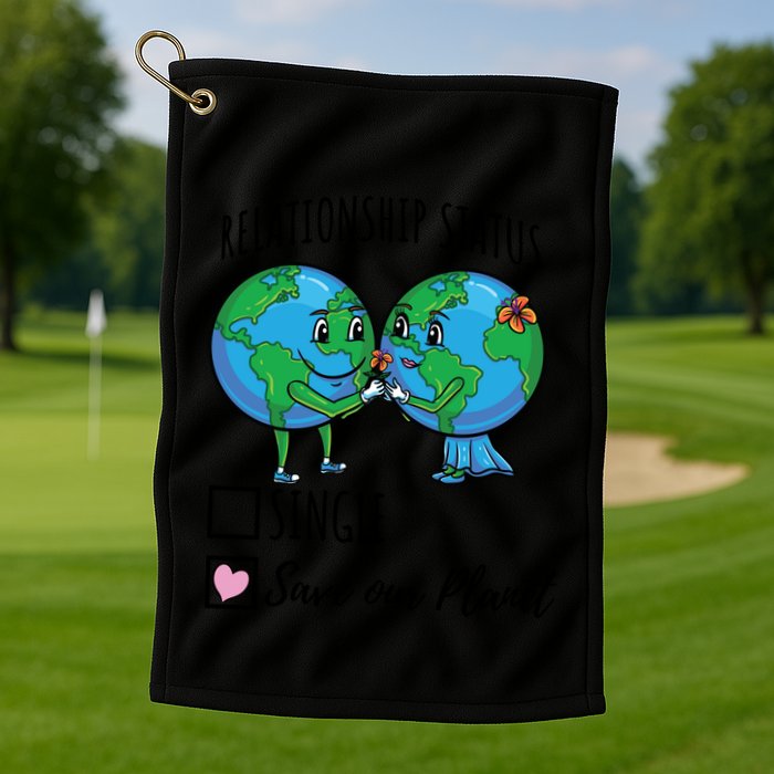 Relationship Status Save Our Planet Funny Gift Golf Towel