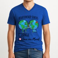 Relationship Status Save Our Planet Funny Gift V-Neck T-Shirt