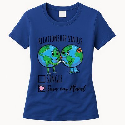 Relationship Status Save Our Planet Funny Gift Womens T-Shirt