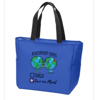 Relationship Status Save Our Planet Funny Gift Zip Tote Bag