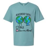 Relationship Status Save Our Planet Funny Gift Sueded Cloud Jersey T-Shirt