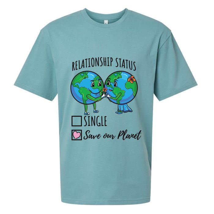 Relationship Status Save Our Planet Funny Gift Sueded Cloud Jersey T-Shirt