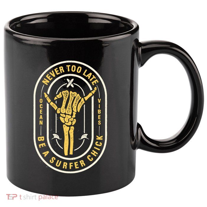 Retro Surfing Summer Logo 11oz C Handle Ceramic Mug