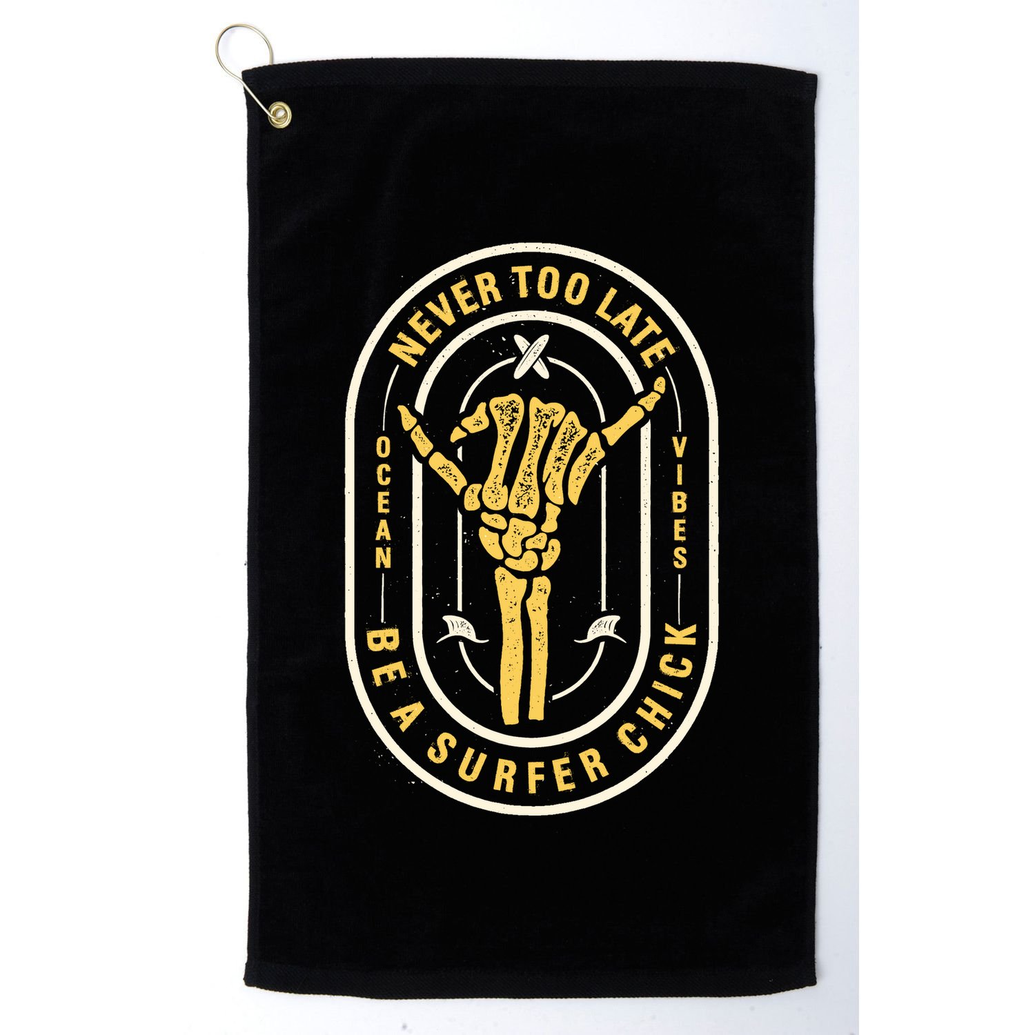 Retro Surfing Summer Logo Golf Towel