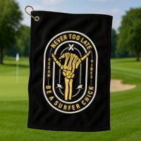 Retro Surfing Summer Logo Golf Towel