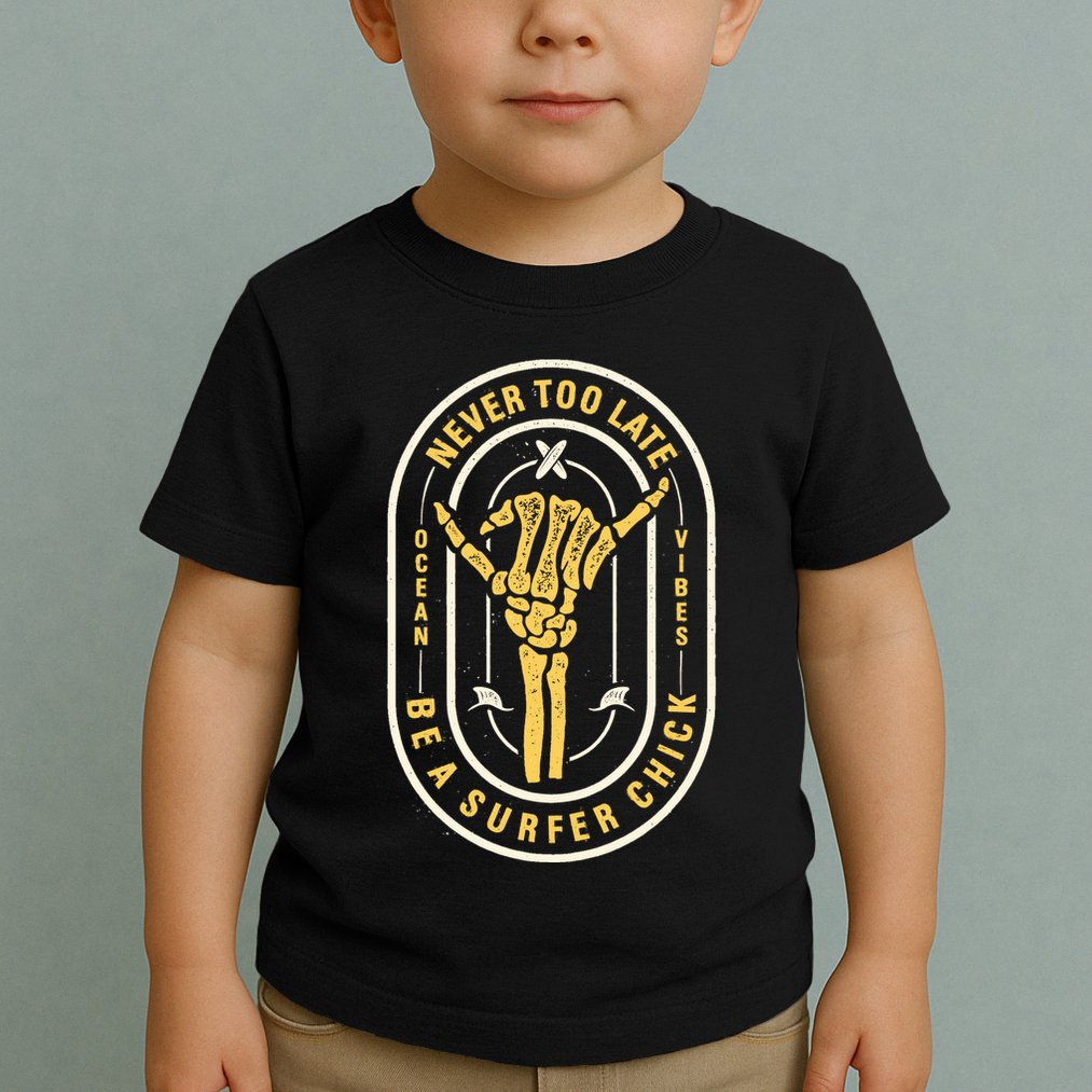 Retro Surfing Summer Logo Toddler T-Shirt
