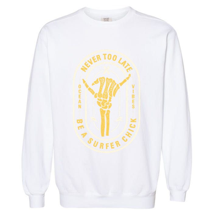 Retro Surfing Summer Logo Garment-Dyed Sweatshirt