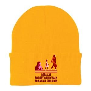 Rosa Sat So Ruby Could Walk So Kamala Could Run Kamala Harris 2024 Knit Cap Winter Beanie