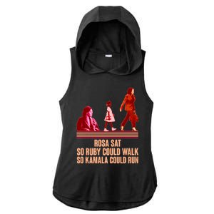 Rosa Sat So Ruby Could Walk So Kamala Could Run Kamala Harris 2024 Ladies PosiCharge Tri-Blend Wicking Draft Hoodie Tank