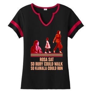 Rosa Sat So Ruby Could Walk So Kamala Could Run Kamala Harris 2024 Ladies Halftime Notch Neck Tee